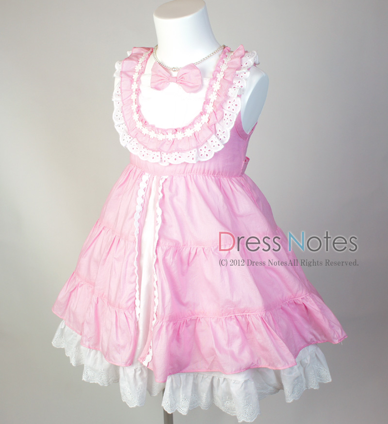 コットン子供ドレス「いちごみるくモア」 ピンク B1020