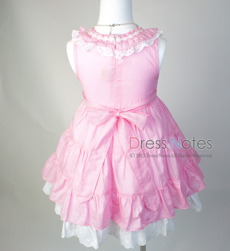 コットン子供ドレス「いちごみるくモア」 ピンク B1020-1
