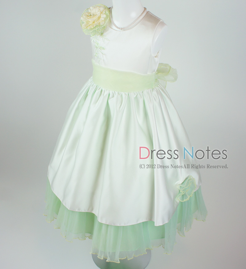 子供ドレス「ロンド」グリーン D8002-1
