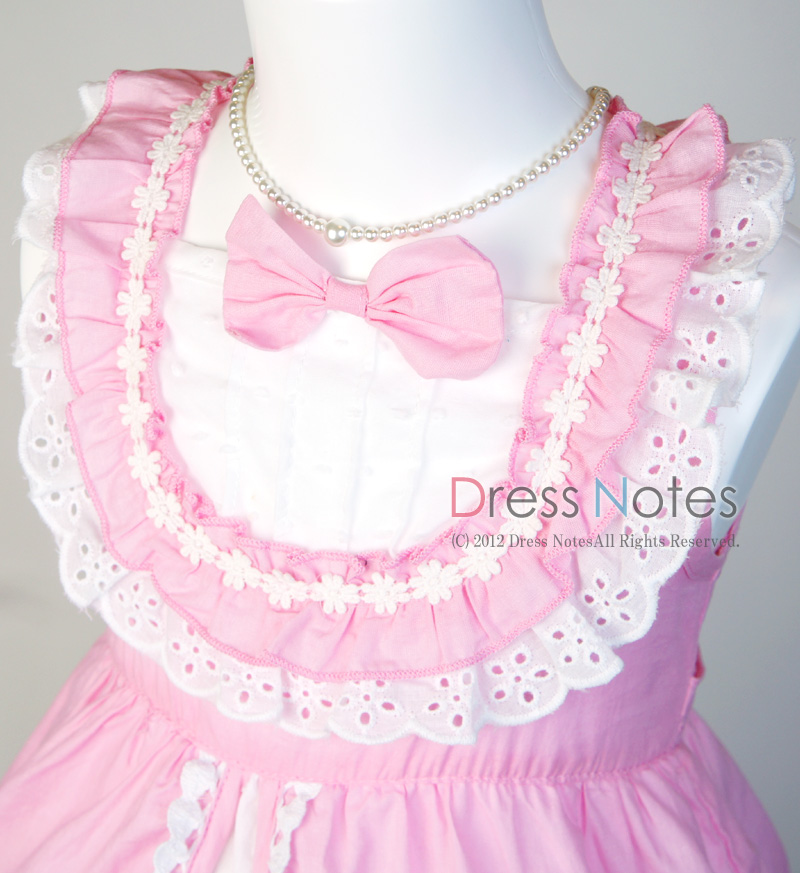 コットン子供ドレス「いちごみるくモア」 ピンク B1020-3